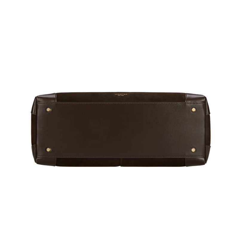 ESPRESSO SUEDE BOOK TOTE BAG 33