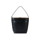 BLACK BELTED TOTE BAG