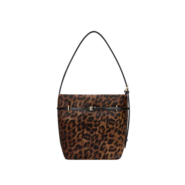 SMALL LEOPARD BELTED TOTE BAG