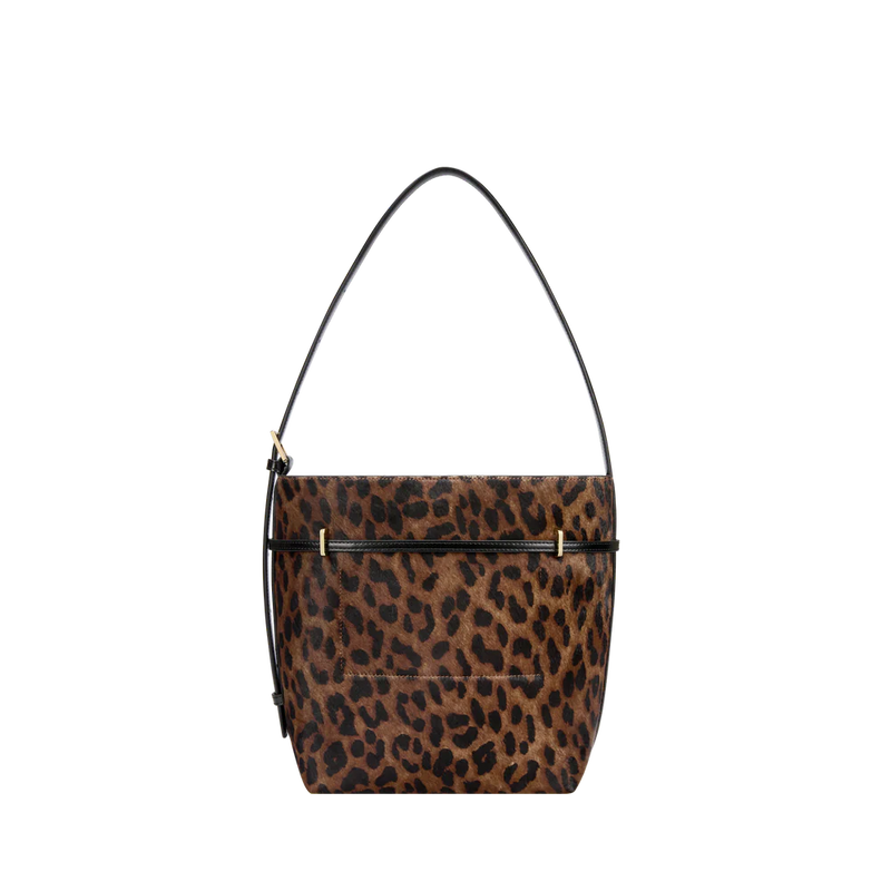 SMALL LEOPARD BELTED TOTE BAG
