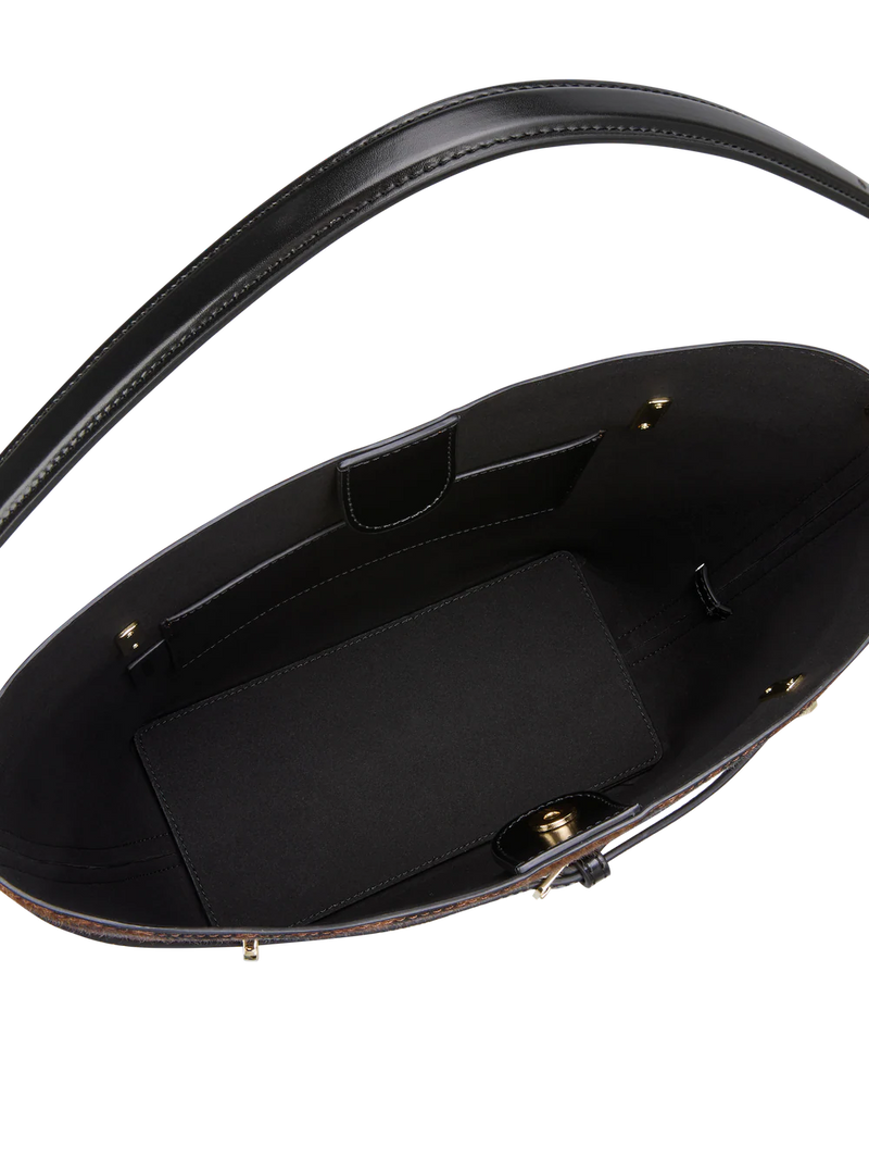 SMALL LEOPARD BELTED TOTE BAG