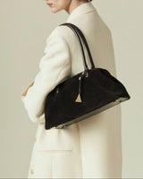 MEDIUM ESPRESSO SUEDE CLUB BAG