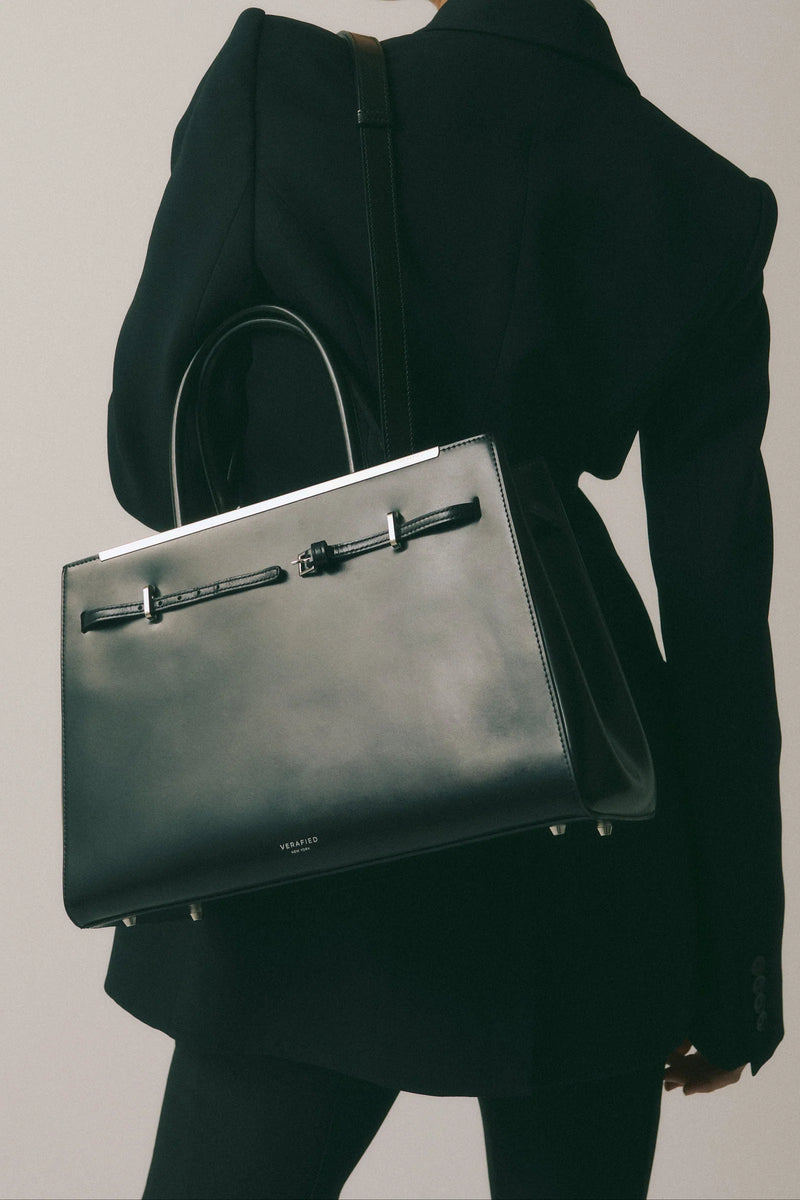 NOIR LEATHER BOOK TOTE BAG 33