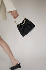 BLACK RING HANDLE BAG