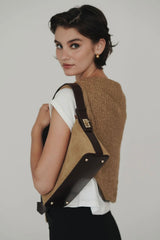 GOLD SUEDE HOBO BAG