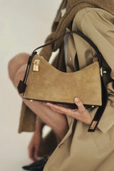 GOLD SUEDE HOBO BAG