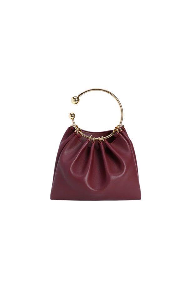 BURGUNDY RING HANDLE BAG