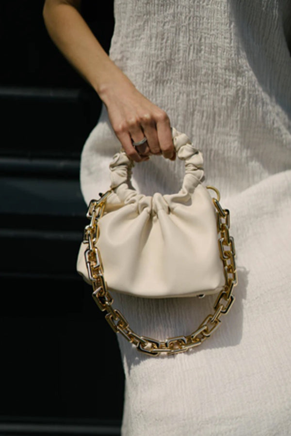 Cream Cloud Bag (FINAL Sale) Bag with Pearl Chain