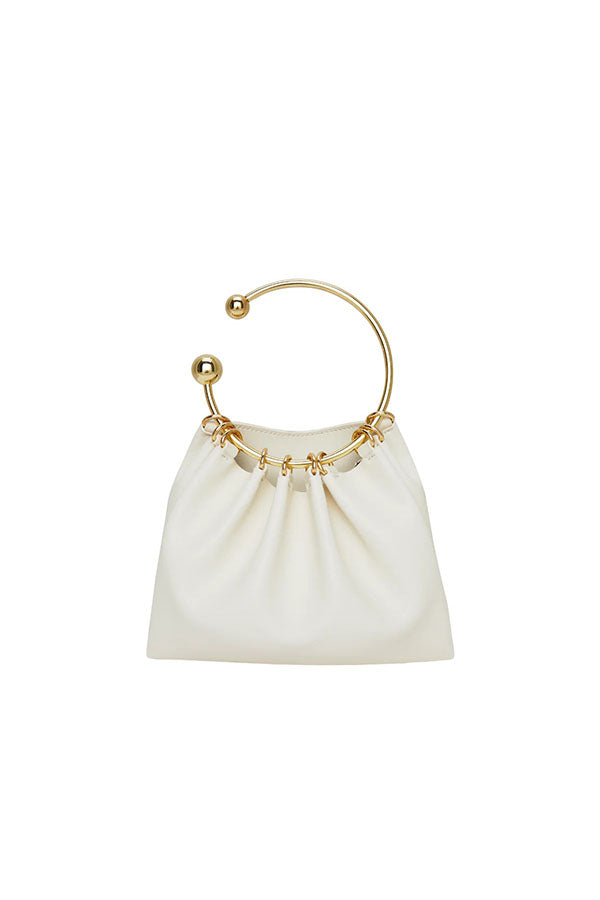 CREAM RING HANDLE BAG