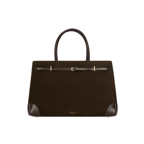 ESPRESSO SUEDE BOOK TOTE BAG 33