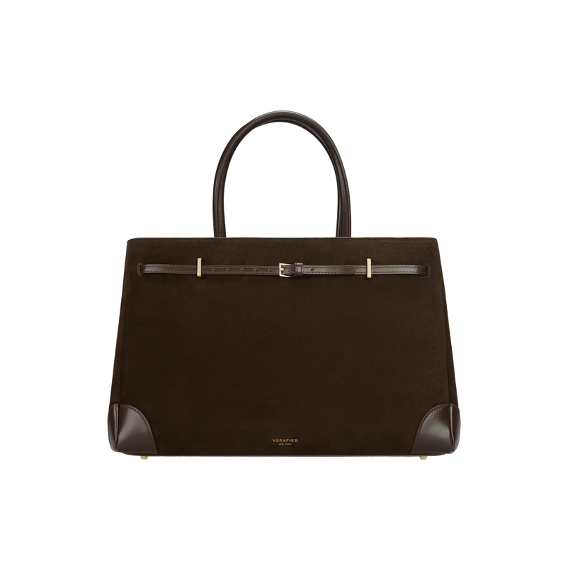 ESPRESSO SUEDE BOOK TOTE BAG 33