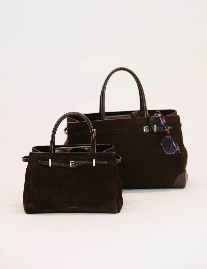 ESPRESSO SUEDE BOOK TOTE BAG 33