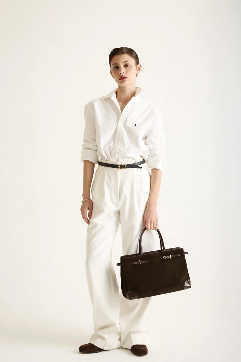 ESPRESSO SUEDE BOOK TOTE BAG 33