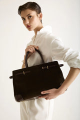 ESPRESSO SUEDE BOOK TOTE BAG 33