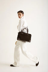ESPRESSO SUEDE BOOK TOTE BAG 33
