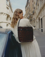 SMALL LEOPARD BELTED TOTE BAG