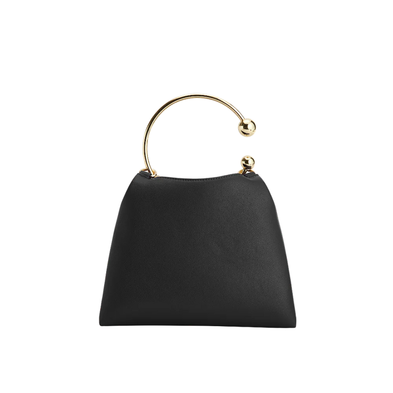 BLACK RING HANDLE BAG