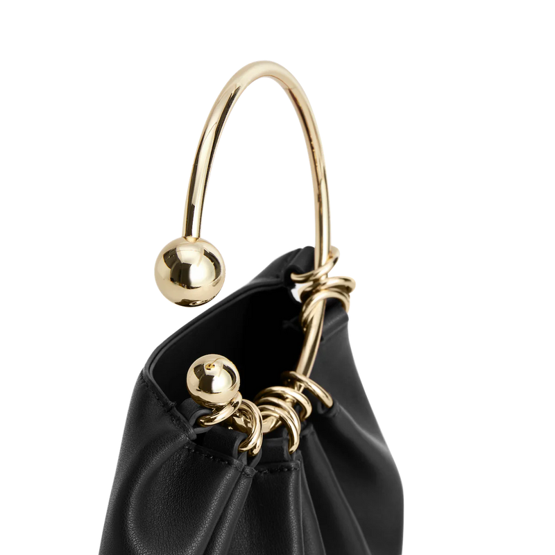 BLACK RING HANDLE BAG