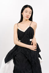 PLEATED FABRIC SET ( SLEEVELESS TOP & SKIRT)