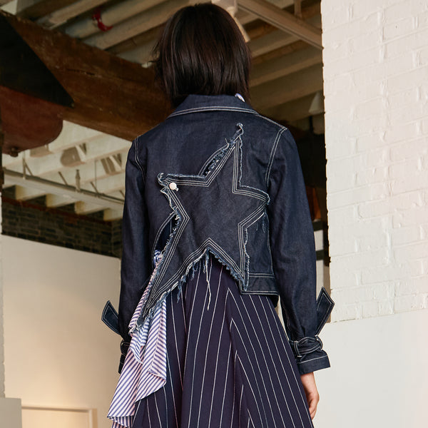 DENIM TOP WITH STARS ON THE BACK