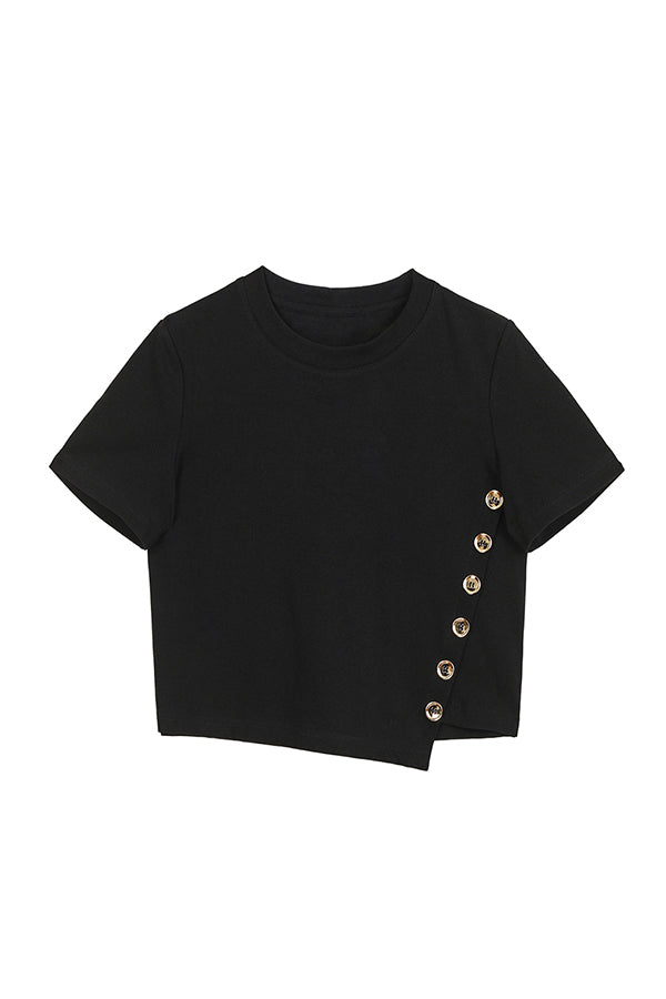 METAL BUTTON T-SHIRT