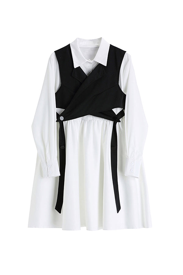 LONG SLEEVE SHIRT DRESS+VEST (2 PIECES) – NO STOCK PARIS