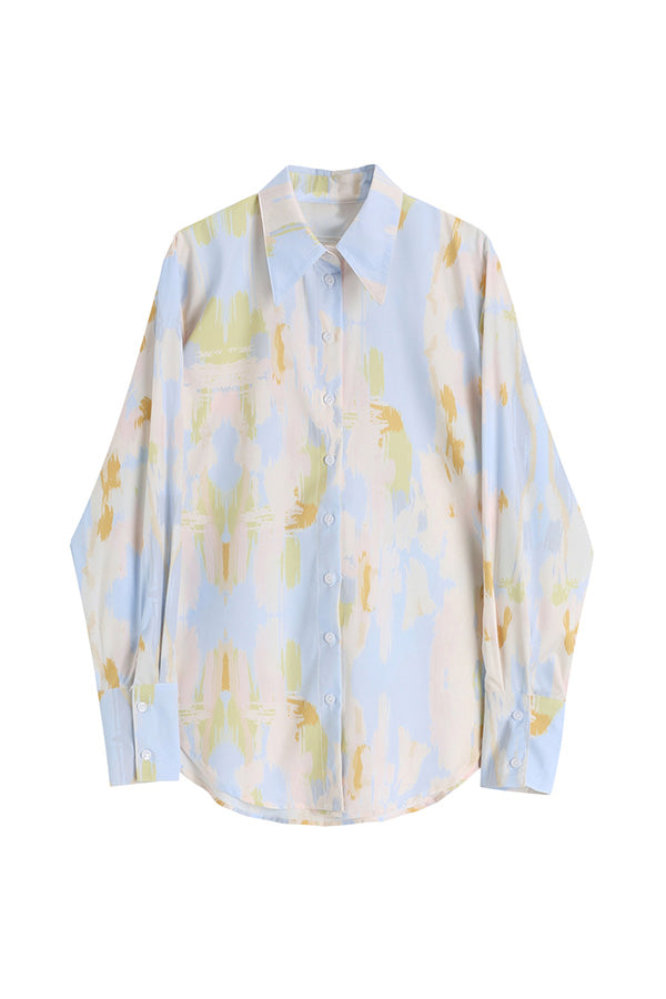 PRINTED LOOSE LONG SLEEVE SHIRT