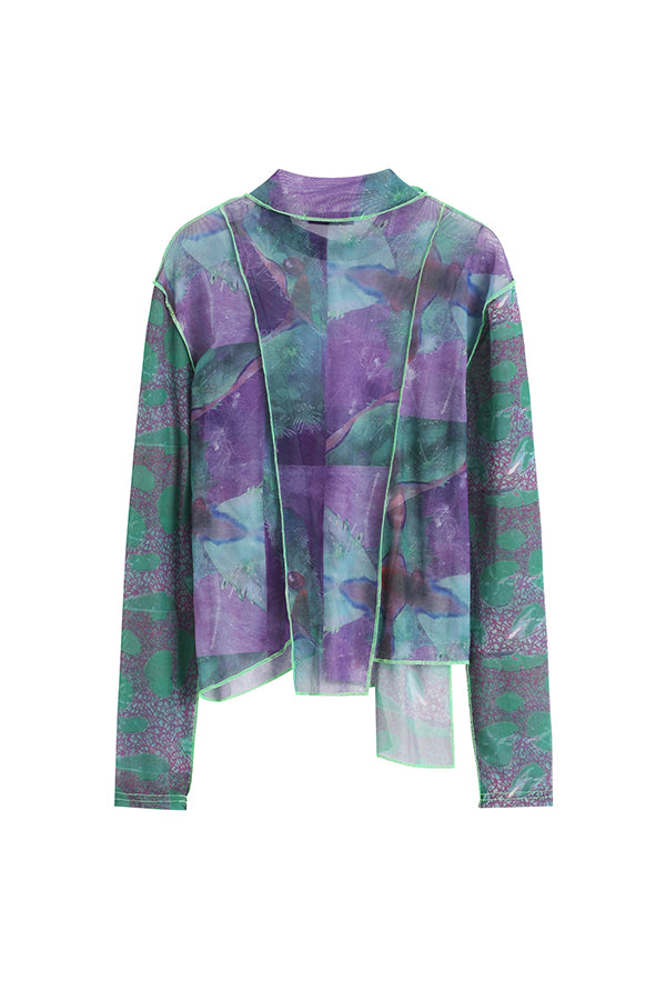 IRREGULAR PATCHWORK TOP IN A CLASHING PRINT