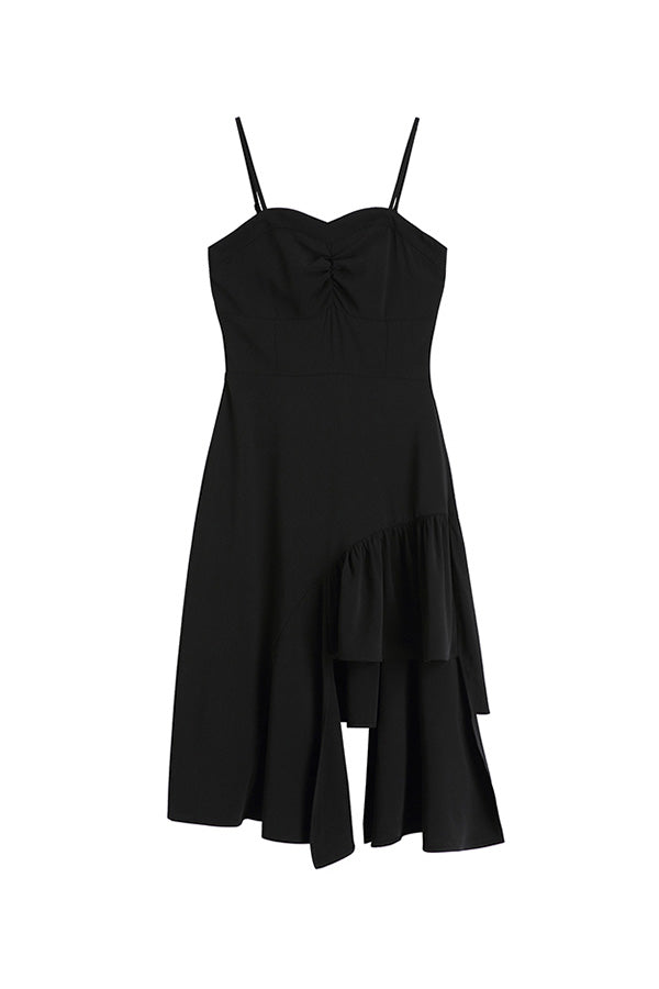 ASYMMETRIC HALTER DRESS