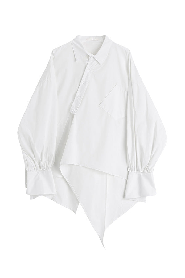 LOOSE SHORT ASYMMETRIC SHIRT