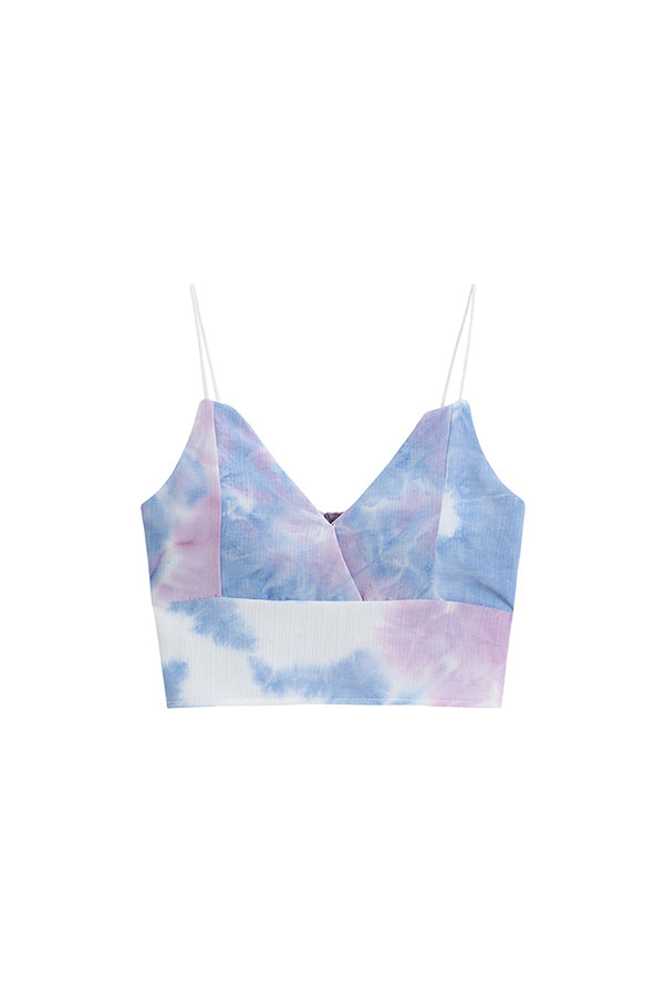 TWO-PIECE TIE -DYE SHIRT + SLEEVELESS TOP