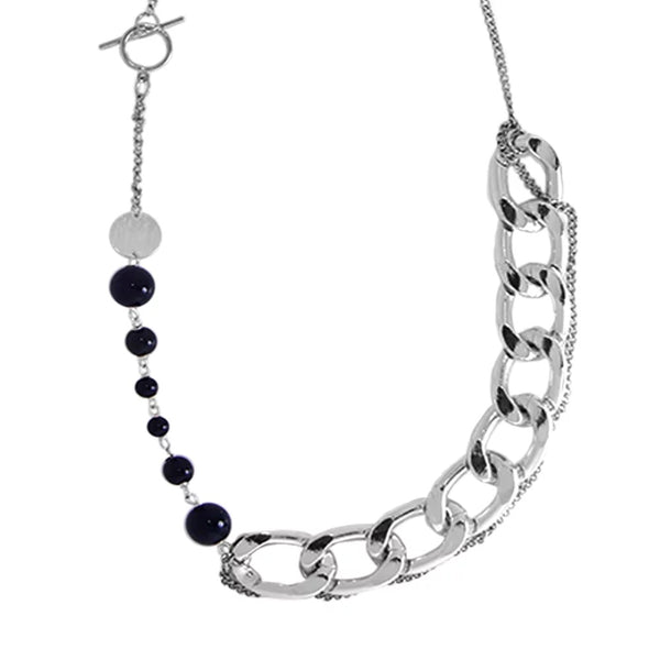 #VALENTINE'S DAY# CHAIN NECKLACE WITH BLACK PEARL