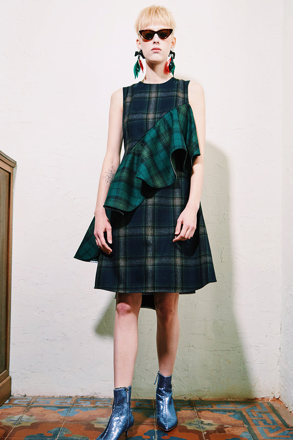 GREEN WOOL DRESS