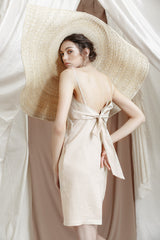 BEIGE SUSPENDER DRESS