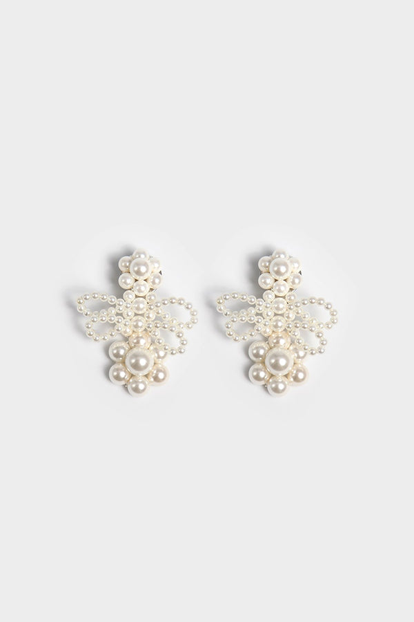 SMALL PEARL BUTTERFLY EARRINGS