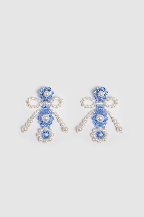 BLUE BOW-KNOT EARRINGS