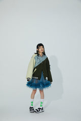 LAMP WOOL JOINTED COAT WITH DECORATIVE POCKETS