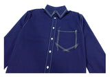 BLUE SHIRT WITH LIGHT LINES