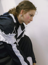 RUFFLED HOODED SPORTS JACKET WITH FAIRY STYLE