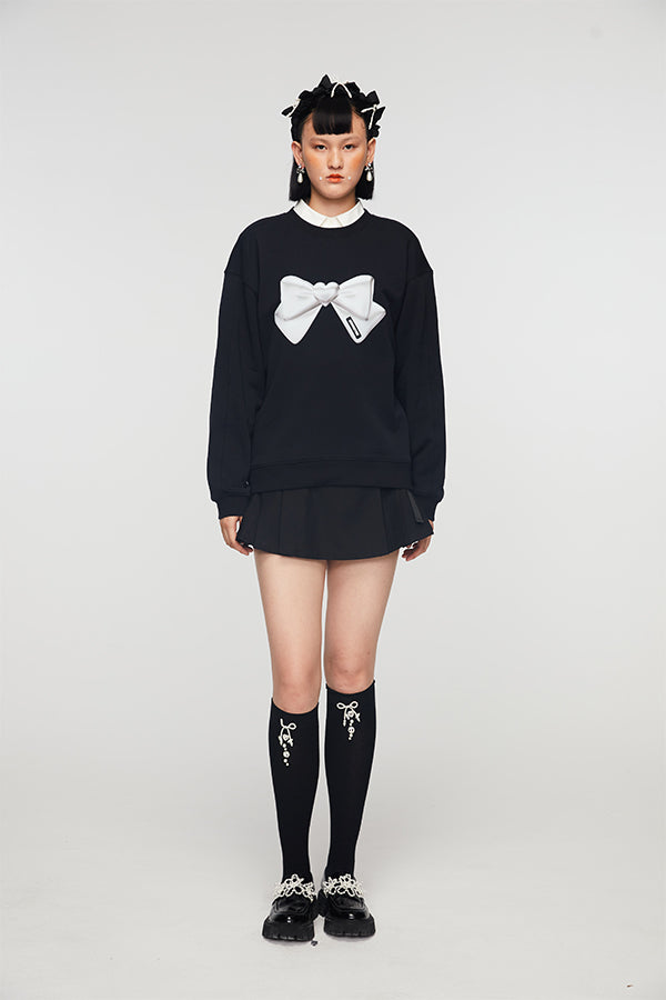 BOW PRINT SWEATSHIRT