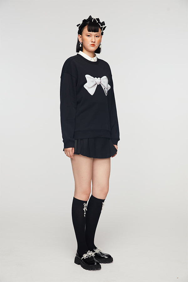 BOW PRINT SWEATSHIRT