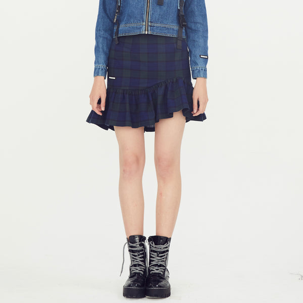 TARTAN SKIRT WITH RUFFLES