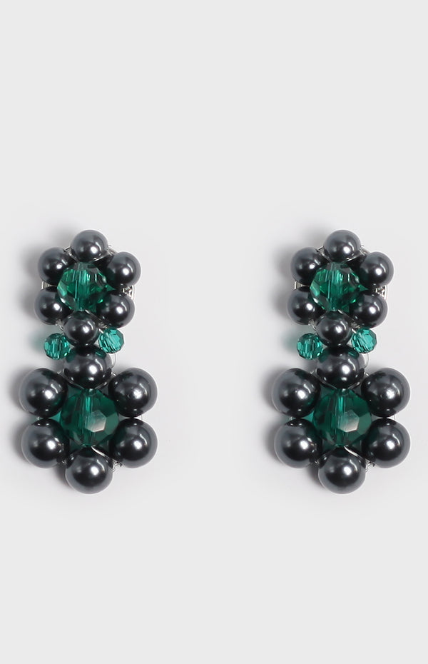 BLACK AND GREEN EARRINGS