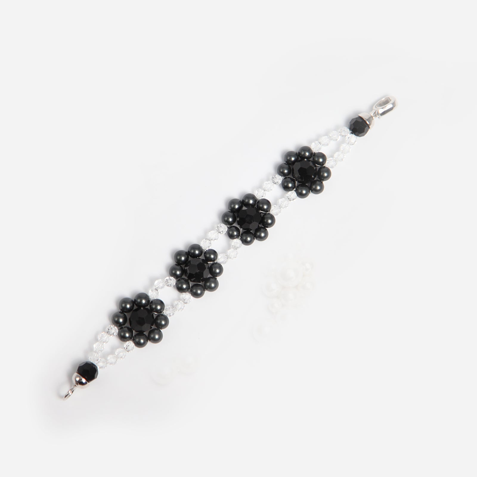 NWOT Elegant Black Crystal Bracelet KALIFANO | Black Onyx Glass Bracelet For Sale - Elegant  main image 2