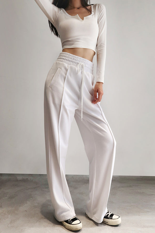 HIGH-WAISTED BAGGY SWEATPANTS ( 2 COLORS )