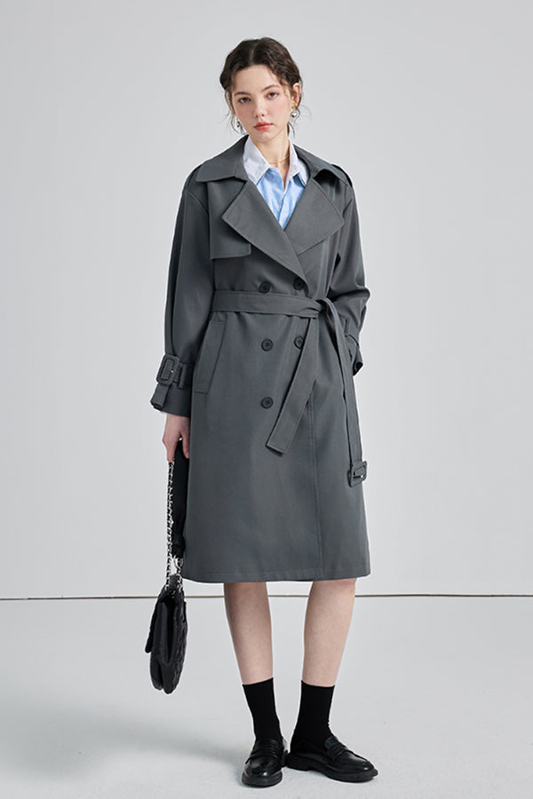 MID-LENGTH DOUBLE BREASTED TRENCH COAT