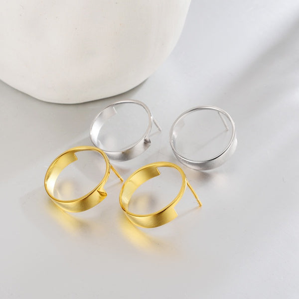 WHITE GOLD/ 18K GOLD CIRCLE EARRINGS