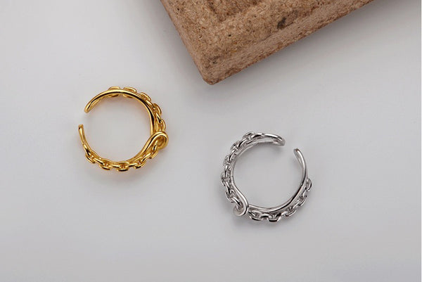 WHITE GOLD/ 18K GOLD TWIST RING