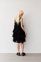 MESH RUFFLE DRESS