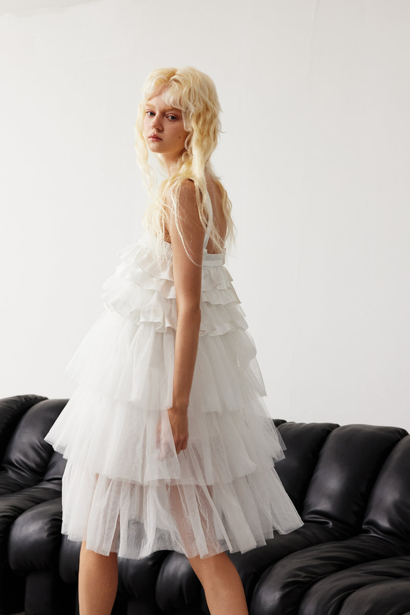 MESH RUFFLE DRESS MESH RUFFLE DRESS